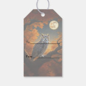 Étiquettes-cadeau Chouette à cornes en automne (Dos)