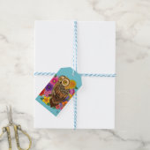 Étiquettes-cadeau Chouette à fleurs (Avec de laficelle)