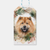 Étiquettes-cadeau chow chow Christmas Wreath Festive Pup (Dos)