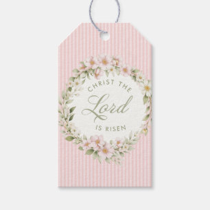 Étiquettes-cadeau Christ le Seigneur est ressuscité Fleurs de prin