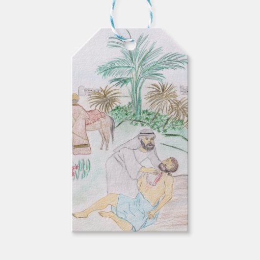 Étiquettes-cadeau Christian Artwork Le bon samaritain (Devant)
