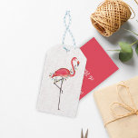 Étiquettes-cadeau Christmas Beach Flamant rose rose Personnalisé<br><div class="desc">Ajoutez une touche de charme de plage à votre saison de vacances avec ces étiquettes cadeaux de Noël, avec un design mignon et minimaliste. Parfaits pour les amateurs d'ambiance tropicale et côtière, ces étiquettes présentent un flamant rose délicat et des accents d'aquarelle dans des teintes douces et tropicales. L'écriture manuscrite...</div>