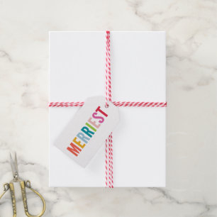 Étiquettes-cadeau CHRISTMAS CADEAU moderne minimaliste coloré le plu
