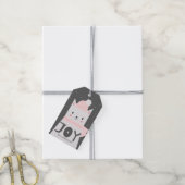 Étiquettes-cadeau Christmas Cat JOY Custom (Avec de la ficelle)