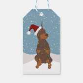 Étiquettes-cadeau Christmas Doberman Pinscher (Dos)
