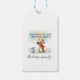 Étiquettes-cadeau Christmas dog gift tag modern watercolor animal
