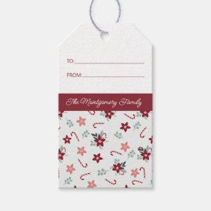 Étiquettes-cadeau Christmas Floral Country Ajouter un nom Balise cad