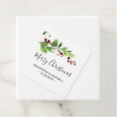 Étiquettes Cadeau Christmas Greenery Red Berries (En situation)