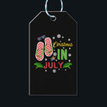 Étiquettes-cadeau Christmas In July Beach Flip Flops Sun<br><div class="desc">Christmas In July Beach Flip Flops Sun</div>