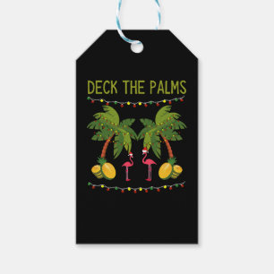 Étiquettes-cadeau Christmas Palm Tree With Holiday Lights and