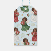 Étiquettes-cadeau Christmas Poinsettia Angels (Devant)