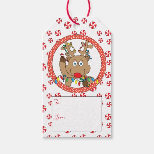 Étiquettes-cadeau Christmas Reindeer dit (Devant)