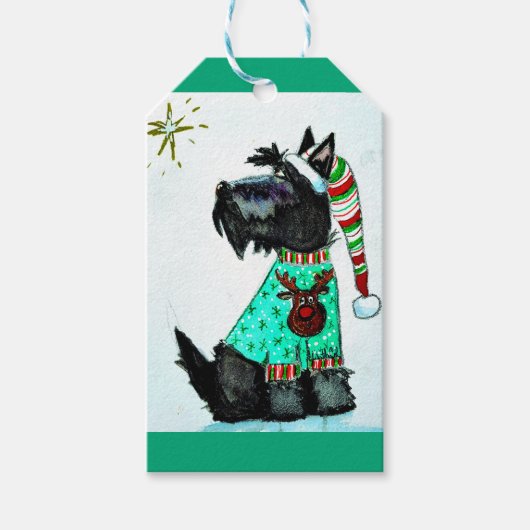 Étiquettes-cadeau Christmas Scottie (Devant)
