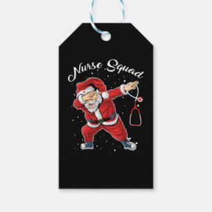 Étiquettes-cadeau Christmas Scrub Tops Women Dabbing Santa Scrubs nu