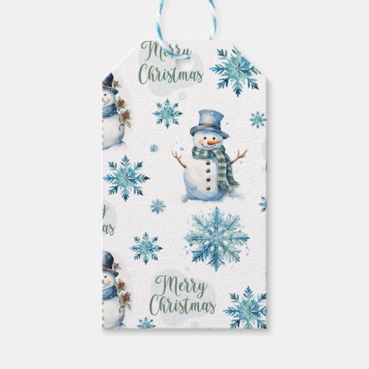 Étiquettes-cadeau Christmas Snowman (Devant)