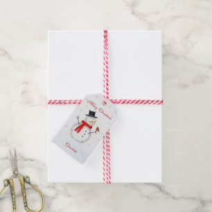 Étiquettes-cadeau Christmas Snowman Watercolor Tags cadeaux