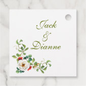 Étiquettes Cadeau Chute de Roses d'aquarelle (Dos)