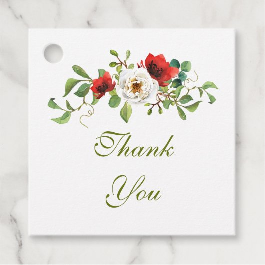 Étiquettes Cadeau Chute de Roses d'aquarelle (Devant)