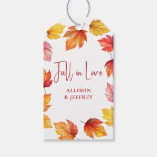 Étiquettes-cadeau Chute du Mariage d'automne Feuille chute dans l'am