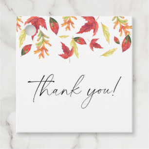 Étiquettes Cadeau Chute du Merci feuille du baby shower d'automne