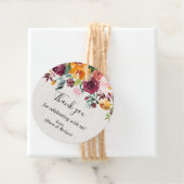 Étiquettes Cadeau Chute florale bourguignonne aquarelle rustique élé (En situation)