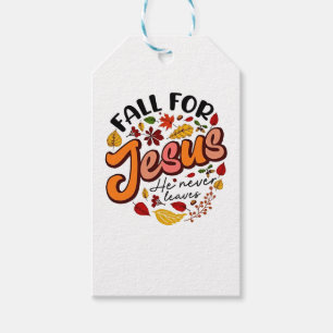 Étiquettes-cadeau Chute pour Jésus Il ne Feuilles Jamais Chute de Th
