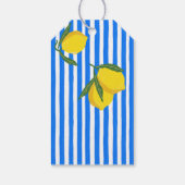 Étiquettes-cadeau Ciao bella bleu rayures citrons prime douche (Dos)