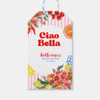 Étiquettes-cadeau Ciao bella la dolce vita Italian Enterrement de vi