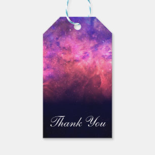 Étiquettes-cadeau Ciel Cosmique Galaxie Étoilée Violet Rose Lueur de