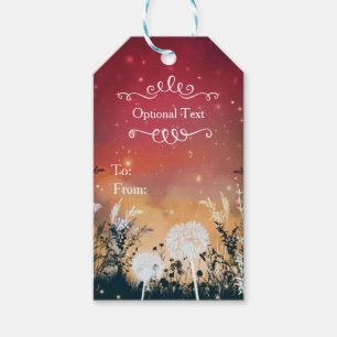 Étiquettes-cadeau Ciel étoilé enchanté rouge du soir et mariage avec