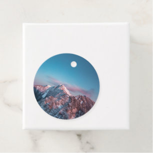 Étiquettes Cadeau Ciel magique au-dessus de la montagne Storžič, Slo