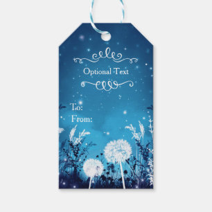 Étiquettes-cadeau Ciel Nocturne Enchanté Étoiles & Feuillage Mariage