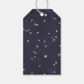 Étiquettes-cadeau Ciel nocturne et étoiles d'or joyeuses vacances (Dos)