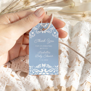 Étiquettes-cadeau Cielito Lindo Baby shower bleu mexicain Merci
