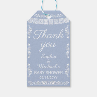 Étiquettes-cadeau Cielito Lindo Bleu Baby Shower Papier Picado