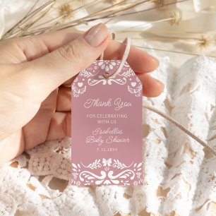 Étiquettes-cadeau Cielito Lindo Mexicaine Baby shower fille Merci
