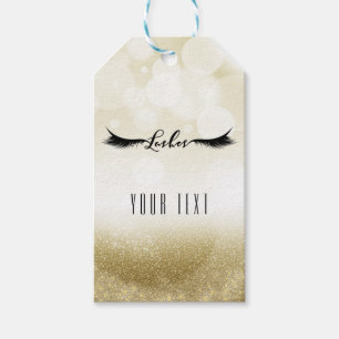 Étiquettes-cadeau Cils Gold Sparkle Glamour Cils Chic Beauté