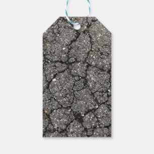 Étiquettes-cadeau Ciment de pavage de rue d'asphalte noir