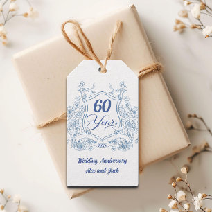 Étiquettes-cadeau Cimier Élégant Vintage 60e Anniversaire de Mariage