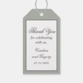 Étiquettes-cadeau Cimier monogramme avec Merci de couronne de laurie (Dos)