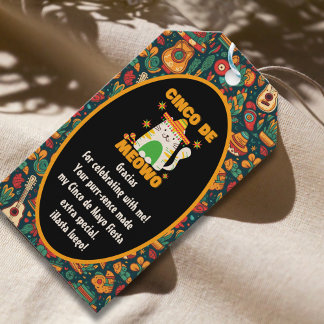 Étiquettes-cadeau Cinco De Mayo - Chat Mignon Merci