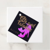 Étiquettes Cadeau Cinquante et fabuleuse fille Sparkly Hot rose Chau (En situation)