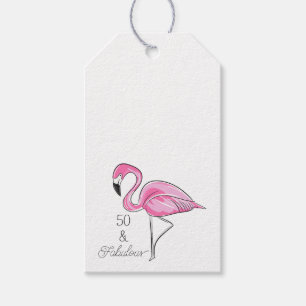Étiquettes-cadeau Cinquante et fabuleux Flamant rose rose Dessous de