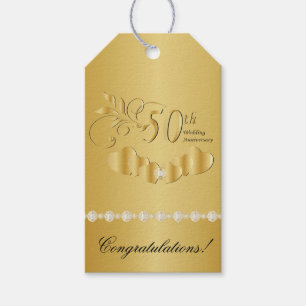 Étiquettes-cadeau cinquantième Anniversaire de mariage d'or