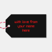 Étiquettes-cadeau Circuit rouge 2 'Joyeux Noël' texte retour (Dos Horizontal)