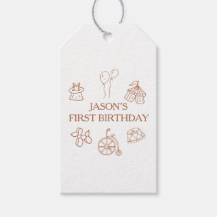 Étiquettes-cadeau Cirque d'anniversaire pour le premier anniversaire