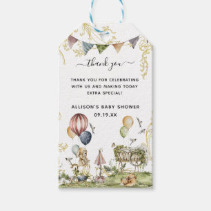 Étiquettes-cadeau Cirque des Bois   Remerciements pour Baby Shower