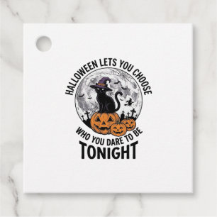 Étiquettes Cadeau Citation de chat Halloween Citrouille Squelettique