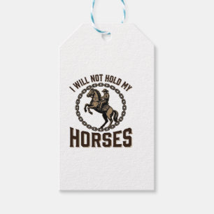 Étiquettes-cadeau Citation de cheval drôle Design vintage de conduit