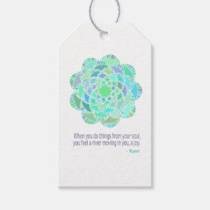 Étiquettes-cadeau Citation de joie de Mandala Rumi